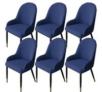 Nordic Style Chair Covers with Arms Elastic Office Seat Protectors 1/2/4/6 Pack for Living Room Restaurant Hotel - Black Stretchable Fabric