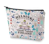 Nordic Style Cosmetic Bag Helsinki Travel Gift Helsinki Cathedral Finland Makeup Bag Helsinki Souvenir Gift (Helsinki)