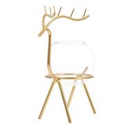Nordic Style Deer Glass Vase with Iron Rack for Office Desk Decor