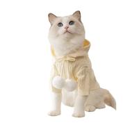 Nordic style diamond pattern pet clothes for small and medium-sized cats and dogs, color-blocked fashion outfits, Teddy bear autumn and winter fitted clothing(Beige连帽毛球,M 5-8jin)