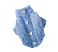 Nordic style diamond pattern pet clothes for small and medium-sized cats and dogs, color-blocked fashion outfits, Teddy bear autumn and winter fitted clothing(Blue仿貂绒,XS 1-3jin)