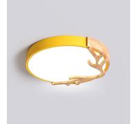 Nordic Style Dimmable LED Ceiling Light, Creative Wooden Deer Antlers Design, Modern Flush Mount Fixture for Bedroom, Living Room, Dining Room, 3000K-6000K