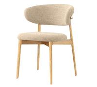 Nordic Style Dining Chair Upholstered Fabric No Armrests Wooden Base Modern Kitchen Seating Solution Supports Up to 150kg Stylish and Design