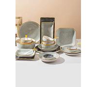 Nordic Style Dinnerware Set Service for 4-10 People, Plates, Bowls, Soup Plates, Spoon, Modern Simple Dinner Plate Sets