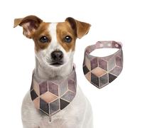 Nordic Style, Geometric Pattern Pink Rose, Gold,Dog Bandanas Cotton Pet Scarf Adjustable Bibs for Pet,S