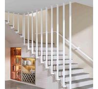 Nordic Style L-Shaped Non-Slip Stair il for Elderly Safety | White Metal Square Pipe Railing for Indoor Steps & Lofts | 2.8ft/85cm Guardrail