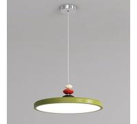 Nordic Style LED Pendant Light with Colorful Pebble Accents, 6000K Daylight White, Modern Minimalist Disc Hanging Lamp, Creative Decorative Lighting for Dining Room Bar Bedroom Kids Room(40cm)