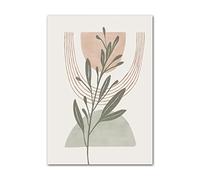 Nordic style minimal space element Abstract Curve Line Leaves Geometry Nordic Posters And Print Wall Art Canvas Painting Wall Pictures