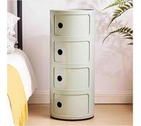 Nordic Style Nightstand with Drawers - Round Bedside Table for Bedroom Modern Minimalist Design Elegant Fur for Home Decor