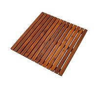 Nordic Style Premium Teak Shower and Bath Mat for Indoor and Outdoor Use - Non-Slip Wooden Platform for Spa, Sauna, Pool, Hot Tub - Flooring Decor and Protector (19.6" x 19.6", Oiled Finish)