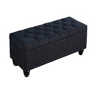 Nordic Style Rectangular Storage Stool Multifunctional Shoe Changing Bench Solid Wood Leg Bed End Ottoman Stylish Sofa Stool for Home Décor & nization