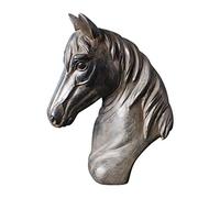 Nordic Style Rhino Head Statue Decoration Retro Horse Head Statuette Figurine Animal Sculpture Ornament for Study Room Porch Window Wall Display Gift,A,