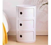 Nordic Style Round Nightstand with Drawers - Modern Bedside Table for Bedroom Minimalist Night Table Stylish Storage Solution Scandinavian Design