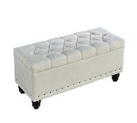 Nordic Style Shoe Changing Stool Rectangular Storage Bench Multi-Functional Bed End Stool Solid Wood Leg Ottoman for Sofa Home Decor & nization