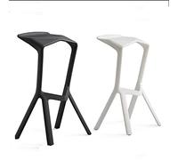 Nordic Style Stackable Plastic Bar Stool with Low Back and Footrest, Ideal for Kitchen, Parties, Commercial Use - Modern Design & Comfort