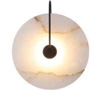 Nordic Style Stone Wall Sconce Natural Marble Lampshade Wall Light Metal Base Indoor Interior Wall Lamp Chinese Style for Living Room Dinning Room Corridor Study Wall Lantern (Color : Black,
