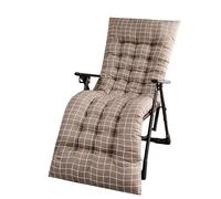 Nordic Style Sun Lounger Cushion, Lounger Pads Soft Garden Rocking Recliner Chair Pads with Anti-slip Straps for Beach Porch Garden Patio Yard (Coffee, 53x170cm)