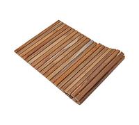 Nordic Style Teak Shower and Bath String Mat - Indoor and Outdoor Use - Non-Slip Wooden Platform for Sauna, Pool, Hot Tub Flooring Decor and Protector (40 x 20, Natural Finish)