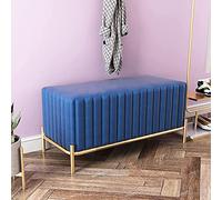 Nordic Style Velvet Ottoman Bench Seat,Entryway Shoe Bench & Bedroom End Of Bed Bench & Living Room Footrest Stool,Modern Multifunction Sofa Bench-Gray 90x40x42,Blue-90x40x42cm