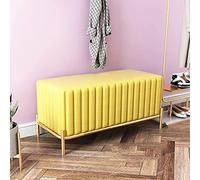 Nordic Style Velvet Ottoman Bench Seat,Entryway Shoe Bench & Bedroom End Of Bed Bench & Living Room Footrest Stool,Modern Multifunction Sofa Bench-Gray 90x40x42,Yellow-90x40x42cm