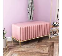 Nordic Style Velvet Ottoman Bench Seat,Entryway Shoe Bench & Bedroom End Of Bed Bench & Living Room Footrest Stool,Modern Multifunction Sofa Bench-Gray 90x40x42,Pink-90x40x42cm