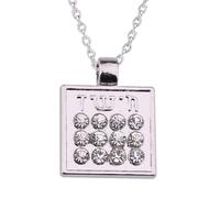 Nordic style versatile twelve birthstone rhinestone pendant retro square jewellery pendant necklaces for men women