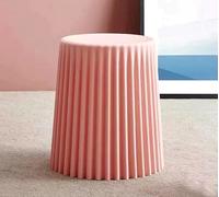 Nordic Stylish Thickened Round Plastic Stool for Living Room Simple Makeup Chair Home Decor Versatile Seating (Color: Your Choice)