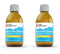Nordic Supplements High Strength 200ml Omega 3 Fish Oil. Taste Award Winning Lemon Flavoured and Tested. (Pack of 2)