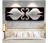 Nordic Swans Love Posters and Prints Animal Canvas Painting Wall Art for Living Room Bedroom Modern Home Decor 70x210cm Frameless