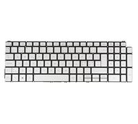 Nordic Swedish Finnish Danish Norwegian Keyboard for Dell Inspiron 7590 2in1, 7591 2 in 1, Vostro 7590, Latitude 3510 0XMP7D Backlit Silver No Frame