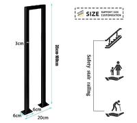 Nordic U Shaped Stair Railings Black Iron il for Attic & Villa Indoor/Outdoor Anti Skid Safety Guardrail (Size: 100cm/39.4in)