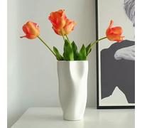 Nordic Vase For Home Decor Terracotta VaseMinimalism Rustic Vase And Vintage Vase. Modern Flower Vase Suitable For Home Decor Living Room Shelf Decor,White