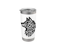 Nordic Viking Ancient Rune Wolf Stainless Steel Insulated Tumbler