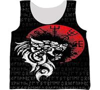 Nordic Viking Fenrir Wolf Men's 3D Printed Vest, Summer Classic Harajuku Breathable Quick-Drying Fitness T-Shirt, Birthday Gift for A Friend.
