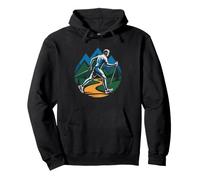 Nordic Walking Evolution Graphic Humor Modern Twist Walker Pullover Hoodie