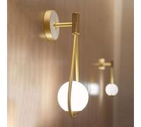 Nordic Wall Lamp Creative Golden Drop-Shaped Glass Metal Wall Light for Dining Room/Bedroom/Living Room/Study,Warm Light