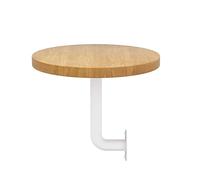 Nordic Wall-Mounted Coffee Table - Classic Bistro Pub Furniture Modern Round Cocktail End Table Marble Top Small Dining Table Décor Wood Finish Dia 35cm/13.7"