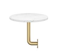 Nordic Wall-Mounted Coffee Table - Classic Bistro Pub Furniture Modern Small Round Cocktail End Table White Marble Dining Décor Dia 35cm/13.7"