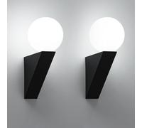Nordic Wall Sconce Lighting with White Globe Glass Lampshade, Modern Minimalist Wall Light Triangle Design, Indoor Wall Lamp Fixtures for Bedroom Living Room Hallway Stairs