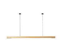 Nordic Walnut Solid Wood Long Ceiling Chandelier Log Restaurant Bar Hanging Lamp for Tea Table Study Office Fixture Kitchen Island LED Strip Pendant Light, Pine
