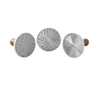 Nordic Ware 01245 Geo Cookie (Set of 3) Sturdy Aluminium Biscuit Stamp Embosser, Premium Bakeware Made in The USA, Silver