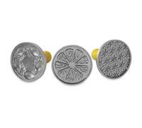Nordic Ware 01265 Cookie Cast Aluminium Baking Supplies, Decorated Biscuits with Citrus Pattern, Made in The USA, Colour, Silver with Yellow Handle
