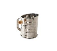 Nordic Ware 02125 3-Cup, Stainless Steel Flour Sifter, Rotary Design, High-Quality Baking Accessories for Sifting Dry Ingredients & Powdered Sugar, Easy to Clean
