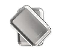 Nordic Ware 2-Pack Burger Serving Trays, Natural Aluminium Oven Tray Set for Serving or Cooking, High-Quality Serving Tray Made in The USA, Colour: Natural