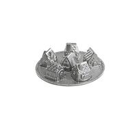 Nordic Ware 81948 Cosy Village 6-Cup Cake Pan Silver