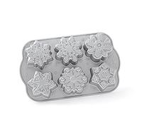 Nordic Ware 89648 Frozen Snowflakes Cakelet Pan, Aluminium, 3 Cups, Silver