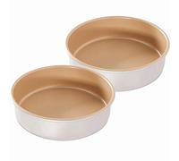Nordic Ware 46954AMZ 9" Round Non-Stick Natural Aluminum Cake Pans, 2 Pack, Metallic