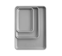 Nordic Ware Brilliant Nonstick Aluminum 3-Piece Baking Sheet Set - Includes Half Sheet, Quarter Sheet, and Eighth Sheet