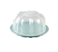 Nordic Ware Bundt Cake Keeper, Durable Plastic Clear Cake Box with Twist-to-Lock Base for Freshness, Food-Safe Cake Stand with Dome Lid Made in The USA, Colour: Blue