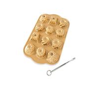 Nordic Ware Bundt Charms Pan & Reusable Bundt Thermometer - Gold Nordic Ware Gold